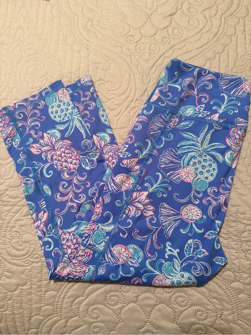 Lilly Pulitzer Blue Pineapple Print Leggings
